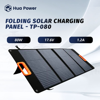 Bon prix Panneau solaire portable 80W Panneaux de charge solaire pliants 17,6V 1,2A pour une centrale électrique portable en ligne